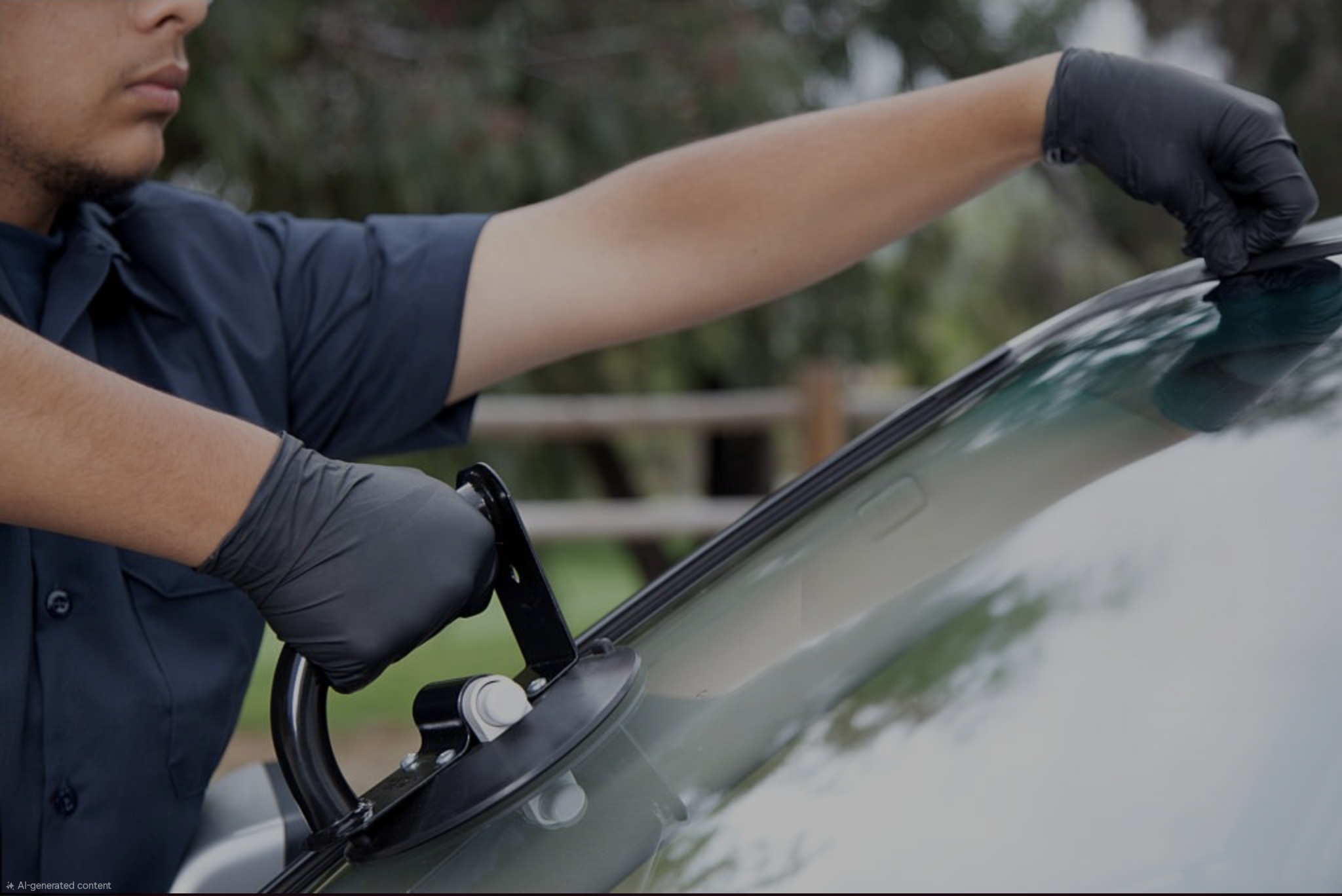 Auto glass technician installing a windshield for a customer in Pasco, WA